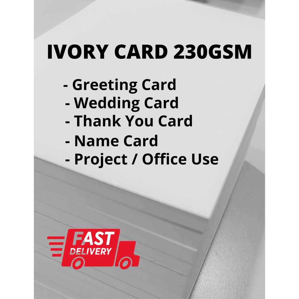 A4 A3 Ivory Card White Card 230g 25pcs 50pcs 100pcs Shopee Singapore