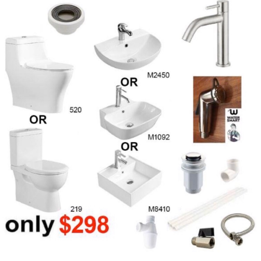 Economy Class Toilet Bowl & Basin Package Shopee Singapore