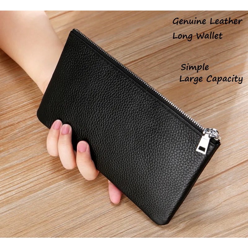 Genuine Leather Women's Long Wallet Pure Leather Multicard Fashion