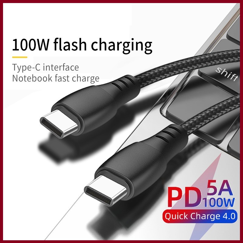 EKOL 100W Type-C to Type-C Data/Charging Cable