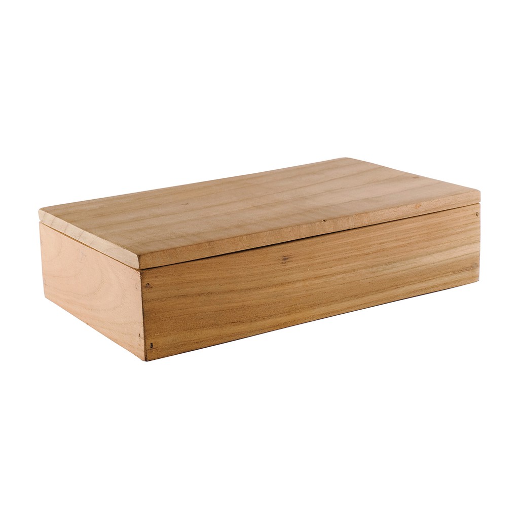 medium wooden box with lid