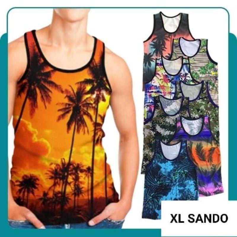 Sando for Men Big Size fit upto 2XL Cotton Spandex Printed Shirts Tank Top Sleeveless Summer Outfit