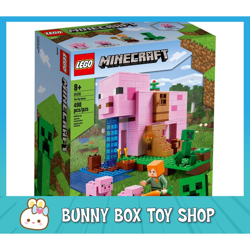 Genuine Lego Minecraft The Pig House Toys For Kids Boys Girls Shopee Singapore