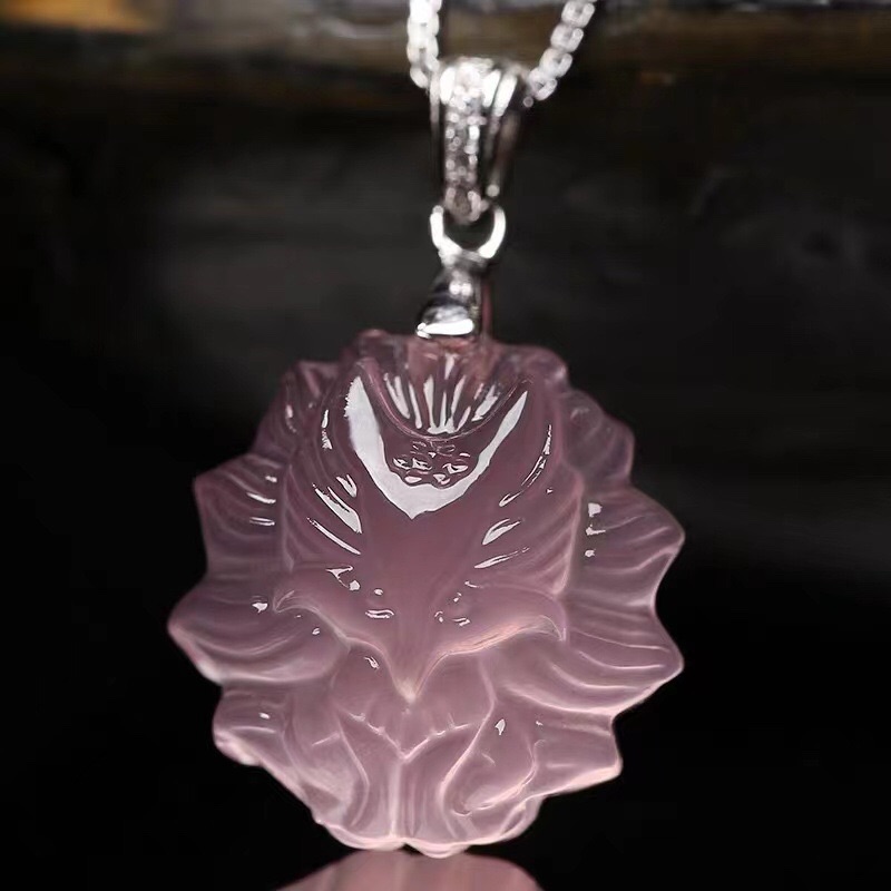 九尾狐粉水晶狐狸吊坠925银狐仙项链招桃花芙蓉石水晶女饰品nine Tailed Fox Powder Crystal Fox Pendant 925 Silver Fox Fairy Necklace Shopee Singapore