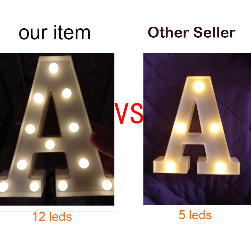 DIY 26 English Letter LED Night Light Marquee Sign Alphabet 3D Wall Hanging  Night Light Home Wedding Birthday Party Deco | Shopee Singapore
