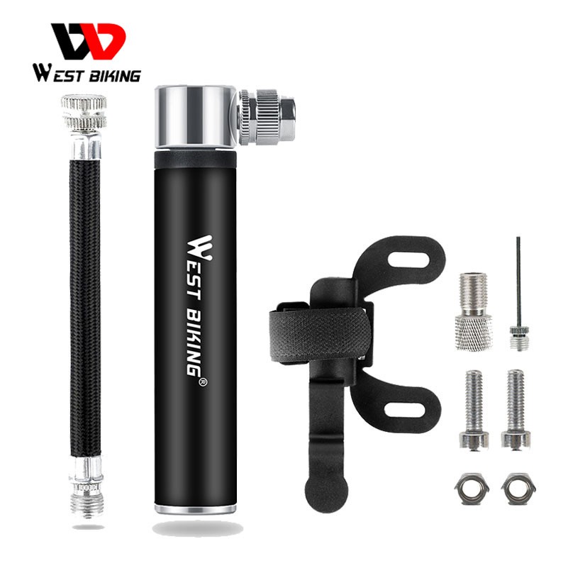 WEST BIKING Mini Bicycle Pump 100PSI Portable Tire Air Inflator with Hose \UK 