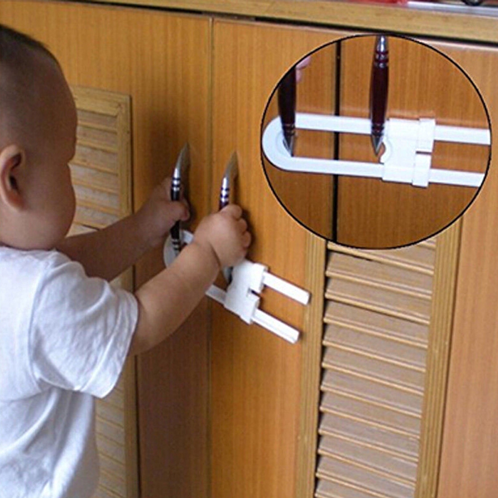 U Shape Cabinet Lock Baby Child Safety Cabinet Latches Kid Baby