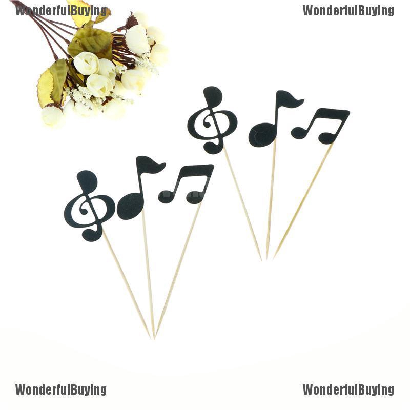 Catchy 6pcs Musical Note Cupcake Toppers Birthday Cake Topper