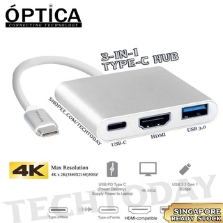[SG Ready-Stock] 3 in 1 Type C to USB hub | USB-C PD Port, 4K HDMI, USB 3.0 Adapter | Destop, Laptop, Mobile, Tablet