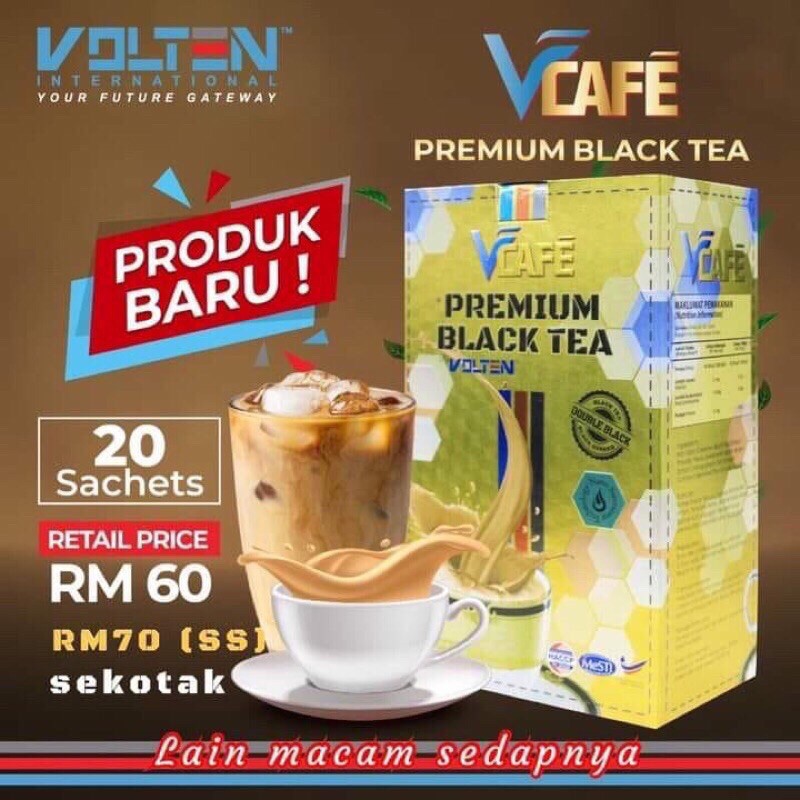 Shop Malaysia Halal Volten Dr4 Vcafe Premium Black Tea 20 Sachets Box Shopee Singapore