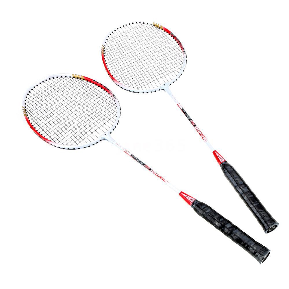 Blusea 2Pcs Training Badminton Racket Racquet with Carry Bag Sport ...