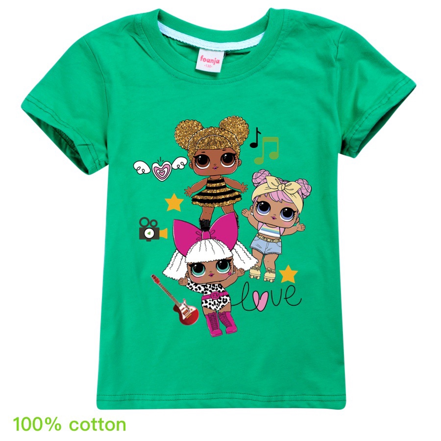 Kids Girl Casual Tee shirt clothing summer LOL Surprise printing ...