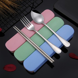 Travel Portable 304 Stainless Steel Tableware Utensil Set Cutlery Set Spoon Chopsticks Fork Set #2