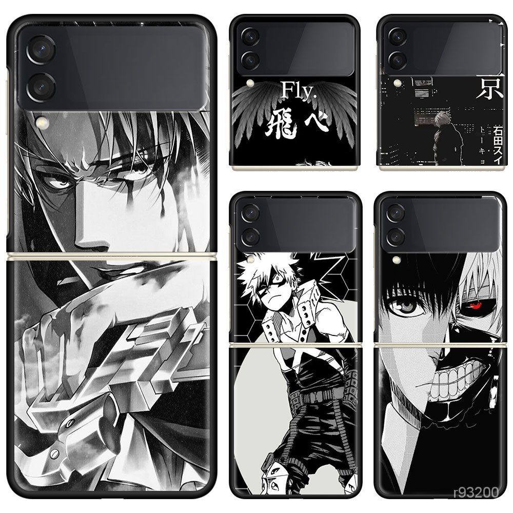 Phone Case For Samsung Galaxy Z Flip 3 5g Black Hard Cover Zflip 3 Luxury Shockproof Bumper Cases Fundas Anime Comic Col Shopee Singapore