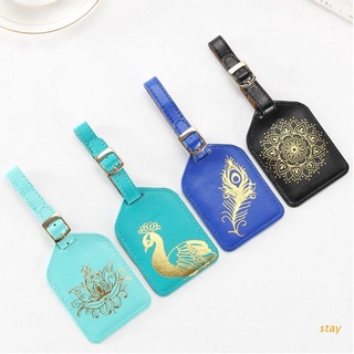 stay Travel Luggage Tags Gift Cute PU Suitcase Tag with Strap