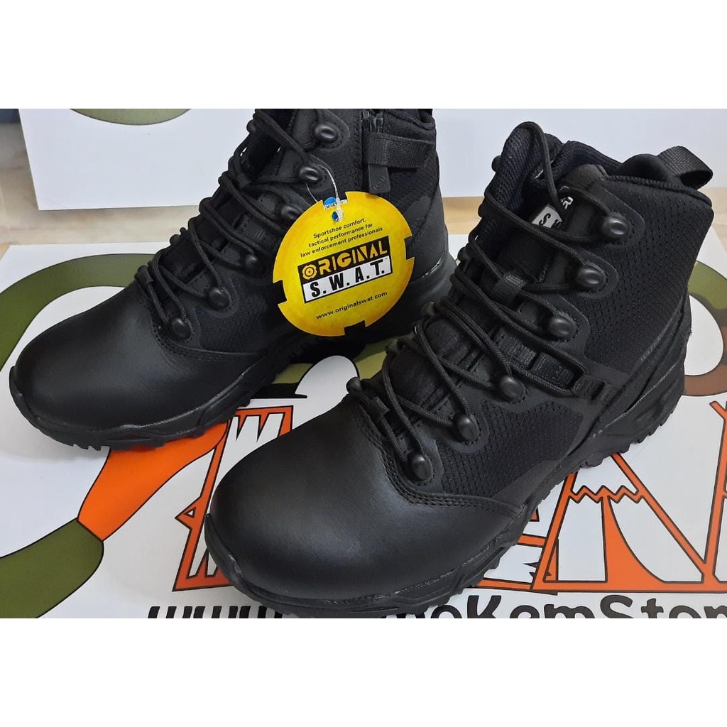 Original Swat Alpha Fury 6 Side Zip Waterproof Polishable Top Boot Kasut Operasi Polis Army Military Taktikal Camping Shopee Singapore