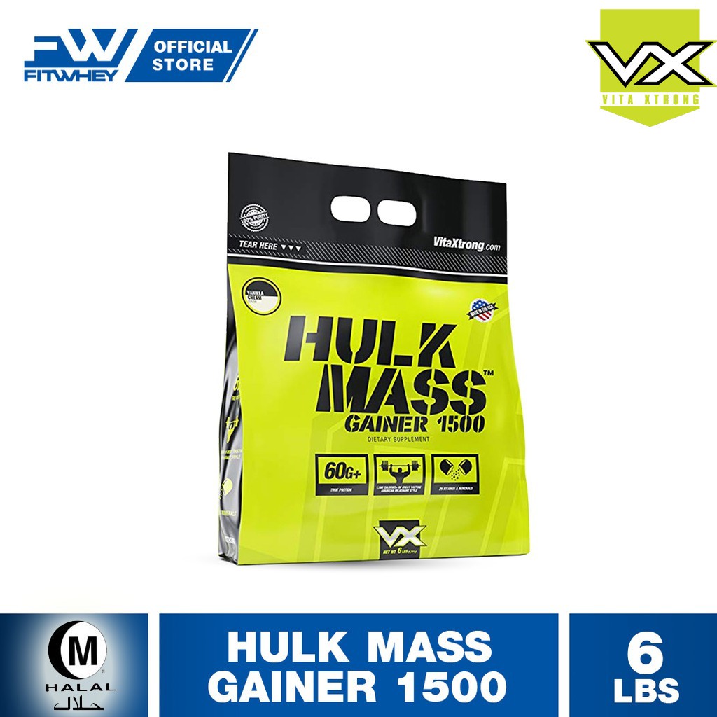 Vitaxtrong Hulk Mass Gainer 6lbs 2 7kg Halal 1500 Calories 60g Protein Vitamins Shopee Singapore