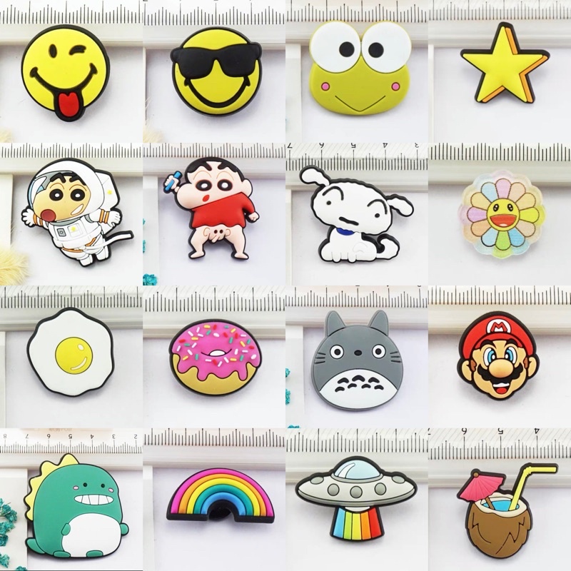 Image of [LOCAL STOCK] jibbitz cartoon anime fruits food flower shapes rubber crocs shoe accessories #0