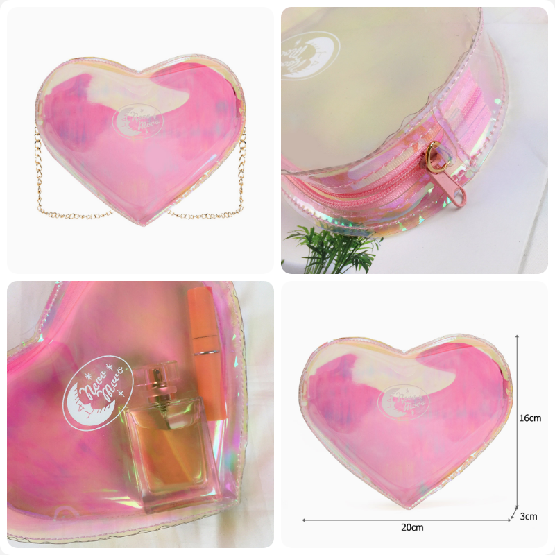 clear heart bag