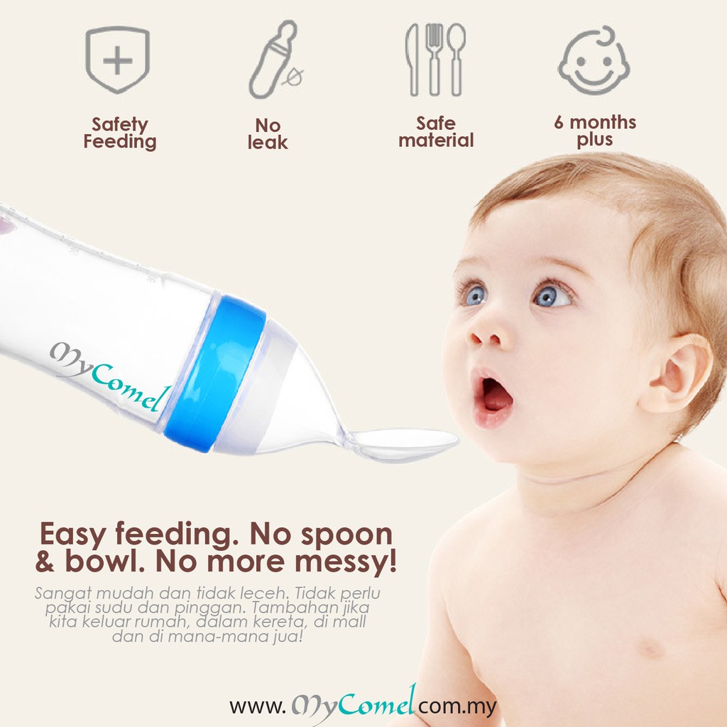 Shop Malaysia Squeeze Spoon Baby Spoon Baby Spoon Feeder Baby Feeding Sudu Shopee Singapore