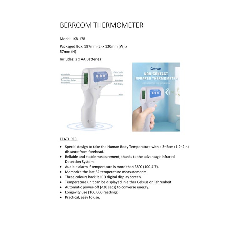 infrared thermometer contactless Shopee Singapore