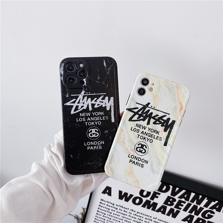 Iphone 13 Pro Max Iphone 12 Pro Max Iphone 11 Pro Max Iphone X Xr Xs Max 7 8 Plus Creative Fashion Stussy Marble Texture Silicone Case Shopee Singapore