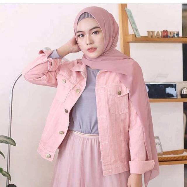 dusty pink jean jacket