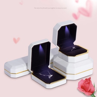 Image of thu nhỏ High-end Jewelry Box With Light Creative Proposal Ring Box LED Light Bracelet Pendant Necklace Box #1