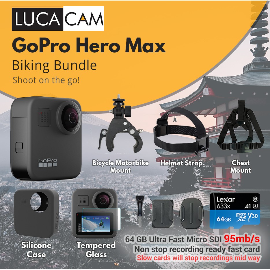 GoPro Hero Max Fast SD Card Bundle Includes 64 GB Lexar 95Mb/s SD