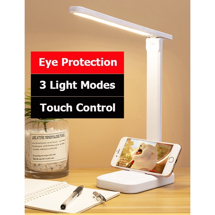 (SG Stock) USB LED Light Rechargeable Desk Table Lamp Touch Control