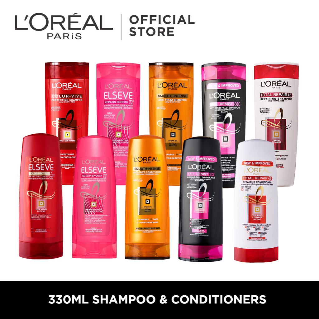 L'Oreal Paris Elseve Shampoo and Conditioner 325ml/330ml Shopee Singapore
