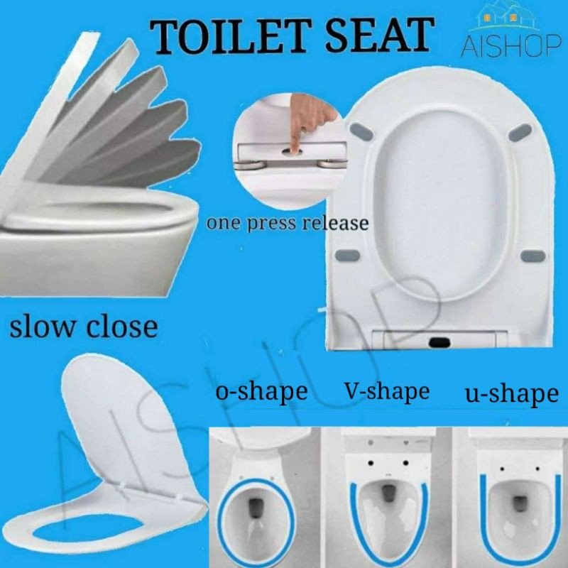 [SG Seller] Slow Close ONE BUTTON Quick Release Ultra Thick Toilet Seat