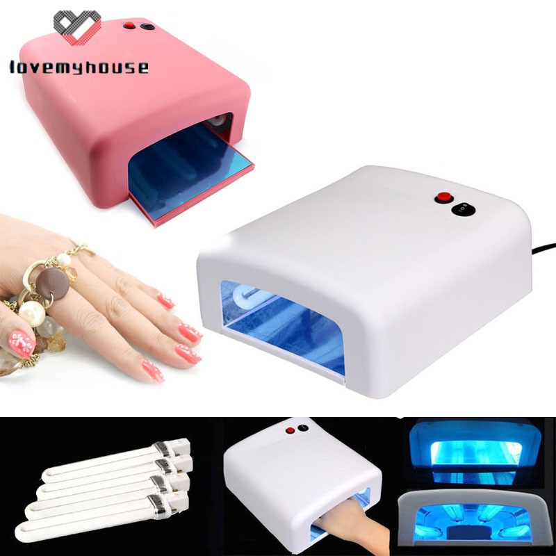 New Pro Nail Polish Dryer Lamp 36w Led Uv Gel Acrylic Curing Light Spa Kit With 4 Tubes Shopee Singapore