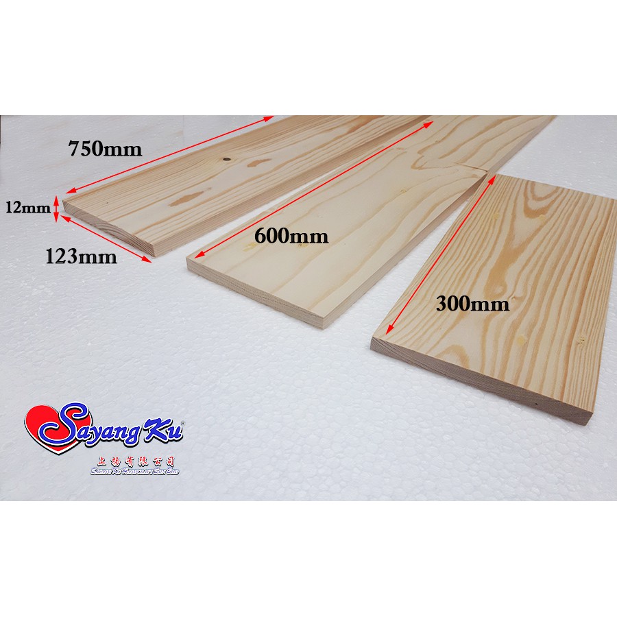 Shop Malaysia Hot 12mm X 123mm 300 600 750mm Pine Wood Wooden Panel Wooden Board Wooden Strip Decoration 1 Pcs Shopee Singapore