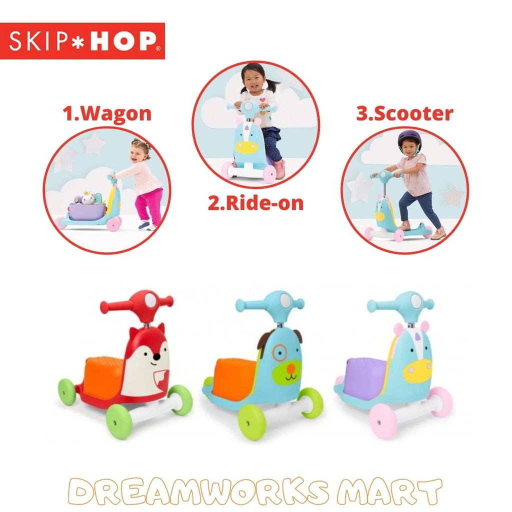 Skip Hop Zoo 3 in 1 Ride On Toy 