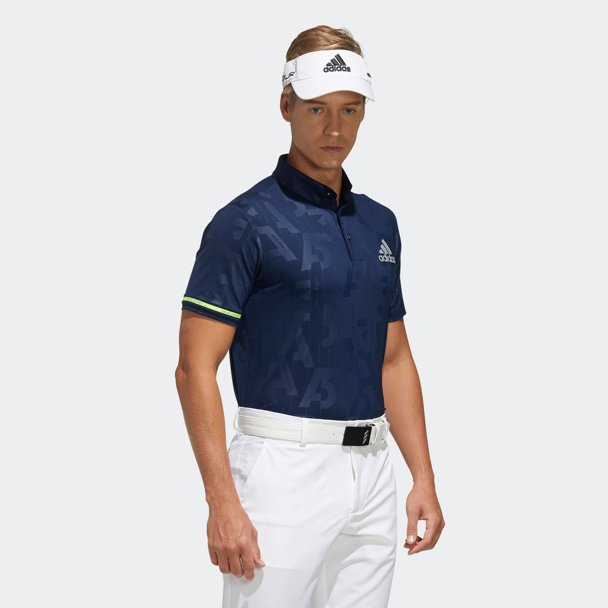 blue adidas golf shirt