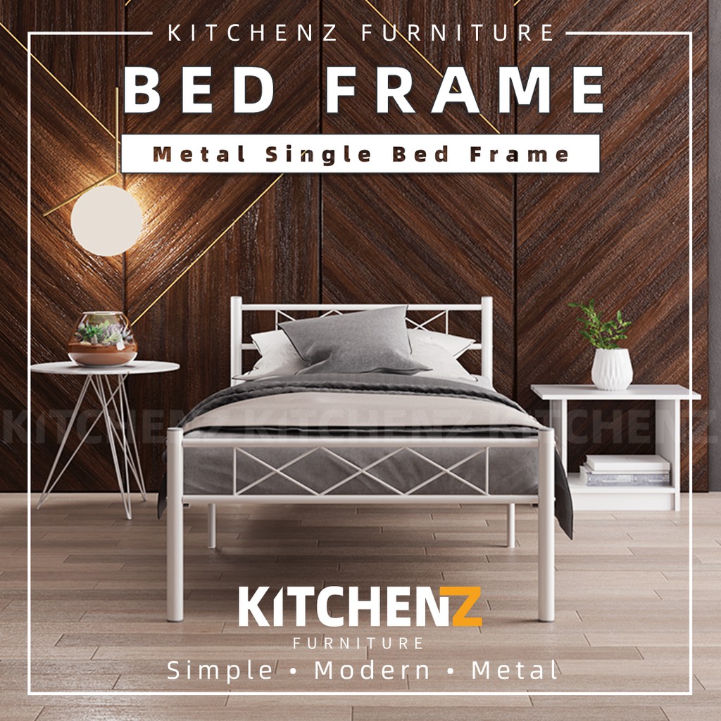 Kitchen Z Single Modern Metal Bed Frame, European Bed Frame Singapore