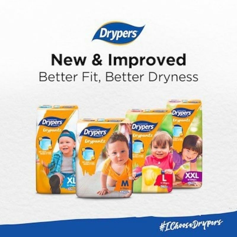Drypers Drypantz Box M60 / L48 / XL42 / XXL36 (3 packs) Shopee Singapore