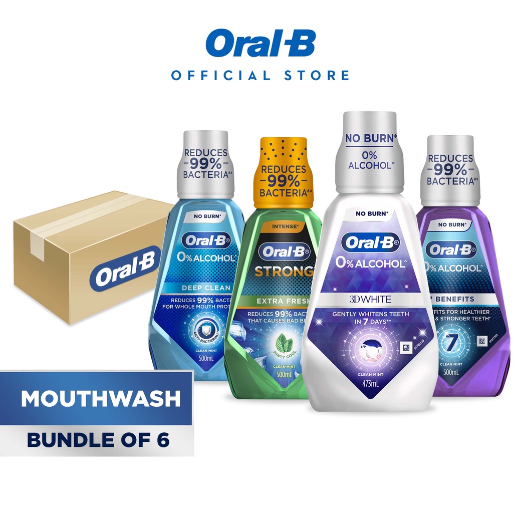 [Bundle of 6] OralB Mouthwash 473ml/500ml x6 Assorted Shopee Singapore