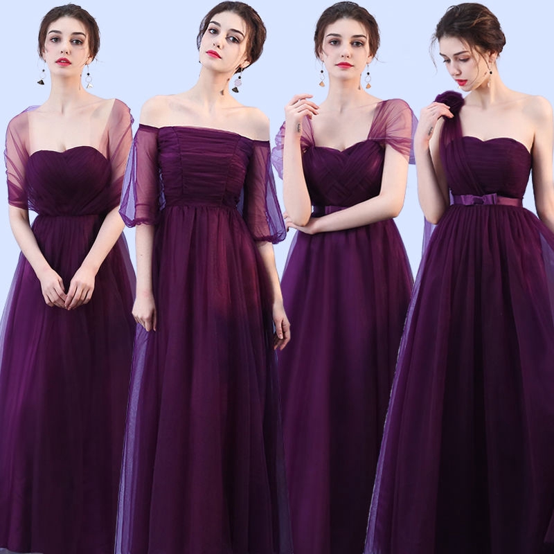 grape colored bridesmaid dresses