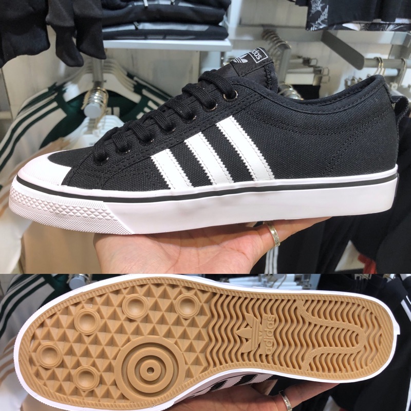 black adidas canvas trainers