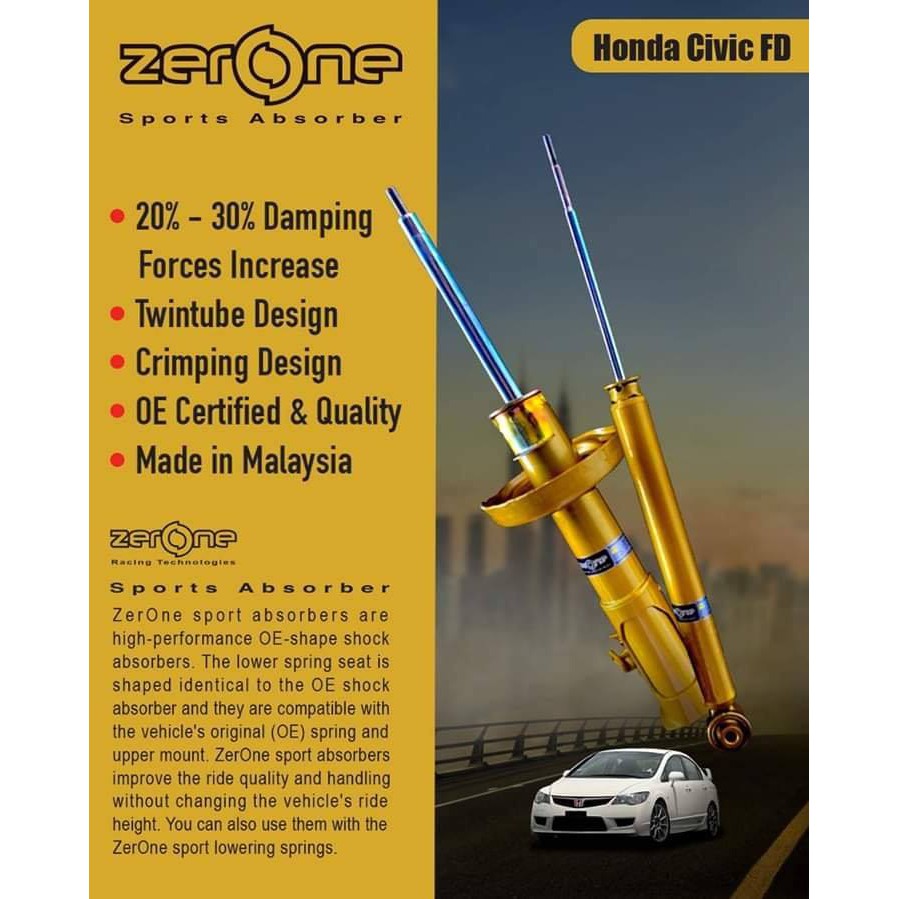 Zerone Sport Absorber Civic Fd Shopee Singapore