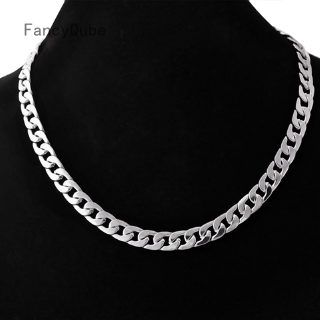 Image of Mens Necklace Chain Stainless Steel 50cm Silver Color Necklace for Men Jewelry Gift Width 6/7/10mm