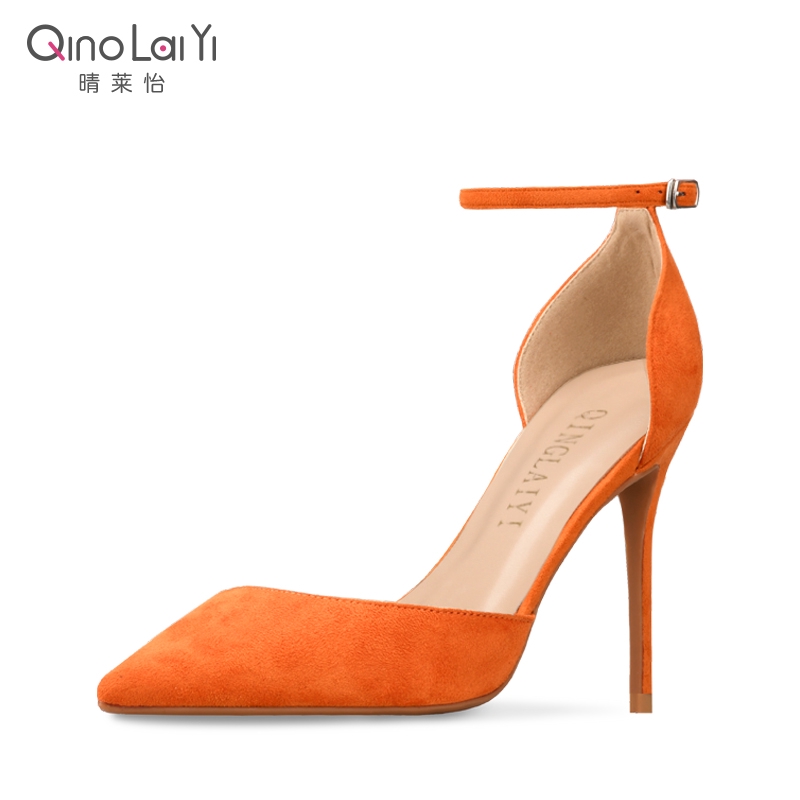 orange high heels