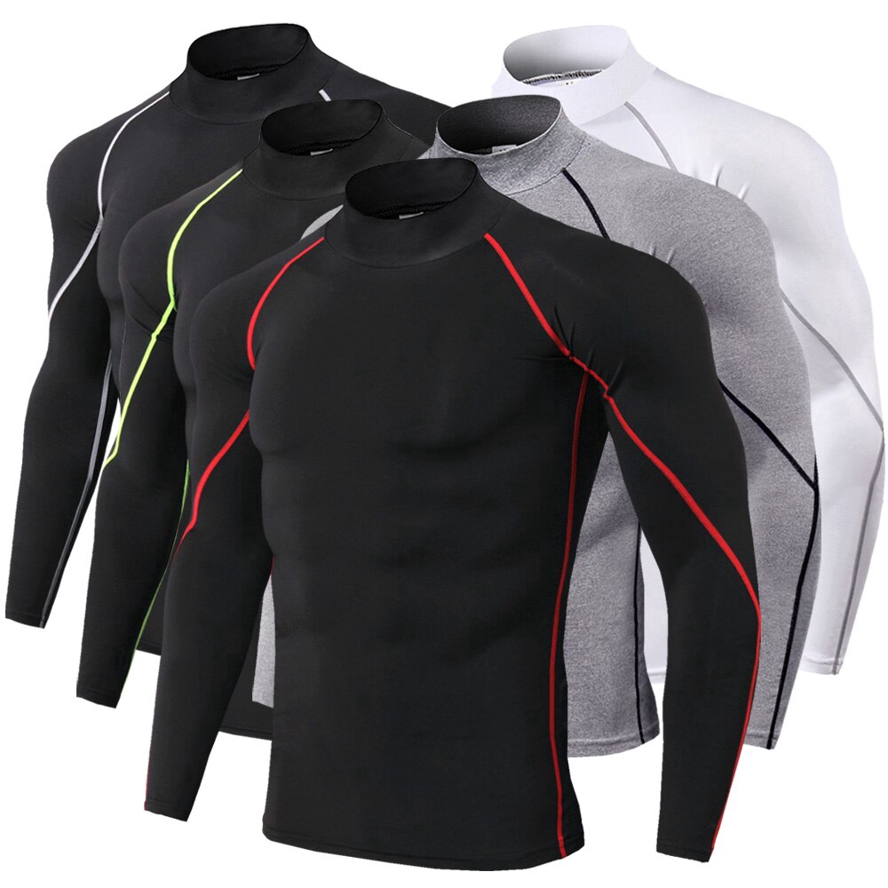 Quickly Dry Compression Shirt Men Long Sleeves Fitness Tight T Shirt ...