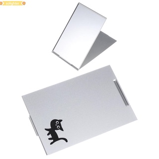 SOLIGHTER Office Makeup Mirror Cute Pattern Folding Tabletop Mirror Aluminum Ultra-Slim Shell Tabletop Portable Travel Mini Size