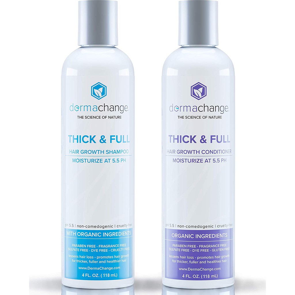 Dermachange Organic Vegan Hair Growth Shampoo And Conditioner Set