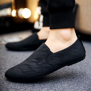 Men Canvas Shoes Anti-slip Fashion Shoes Loafers Comfort Breathable K103