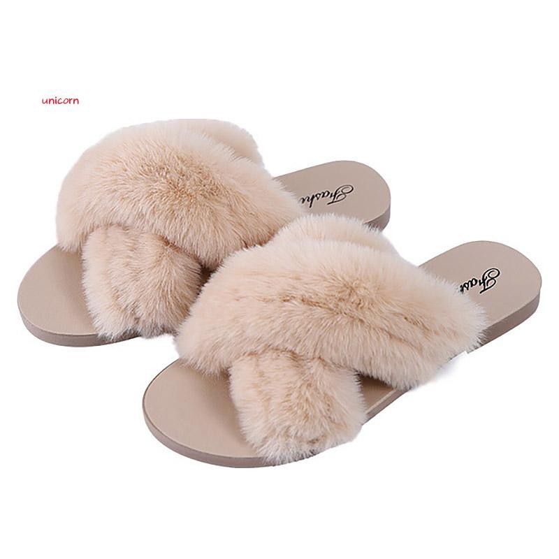 fluffy flat slippers