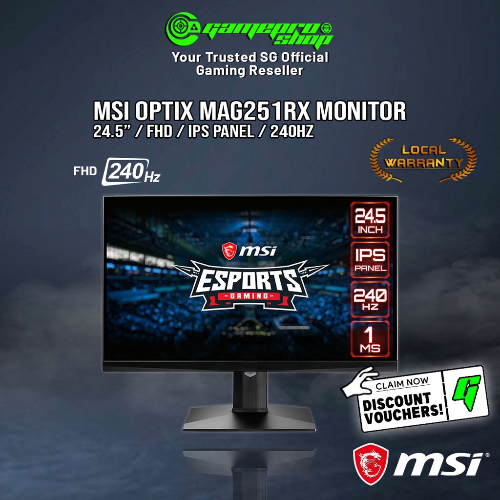 MSI Optix MAG251RX Esports Gaming Monitor (24.5inch/IPS Panel/FHD/240hz